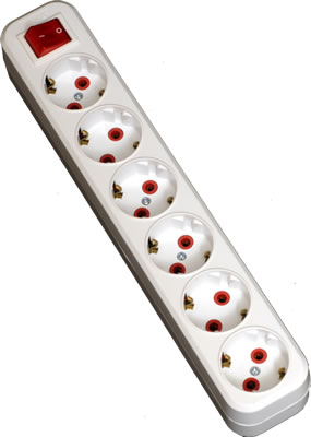 6 lı Anahtarlı Topraklı Grup Priz resim1