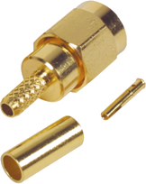 RP-SMA Erkek Konnektör Sıkmalı Tip Altın Kaplama RG 58 (Yüksek Kalite) resim1